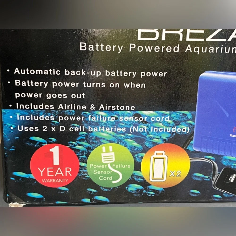 Aquatop BREZA Battery Powered Aquarium Air Pump with AC Power Failure Sensor